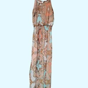 Elegant Paisley Print Maxi Dress